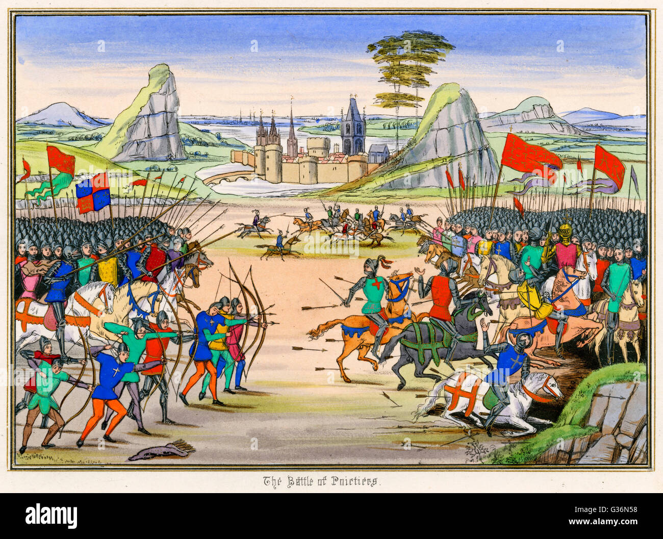Battaglia di Poitiers nella Guerra dei Cent'anni Foto Stock