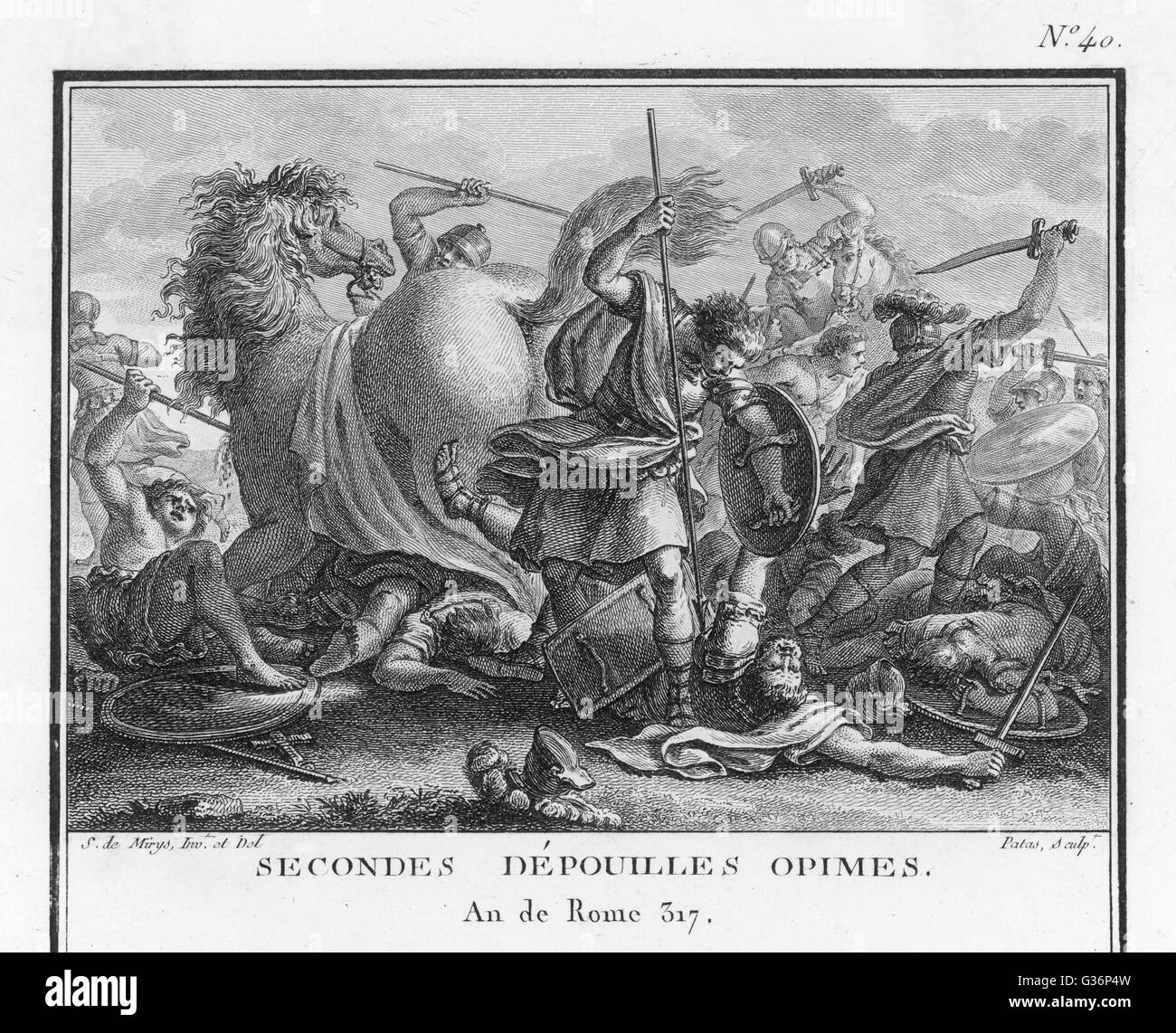 Aulus Cornelius Cosso uccidendo Lars Tolumnius Foto Stock