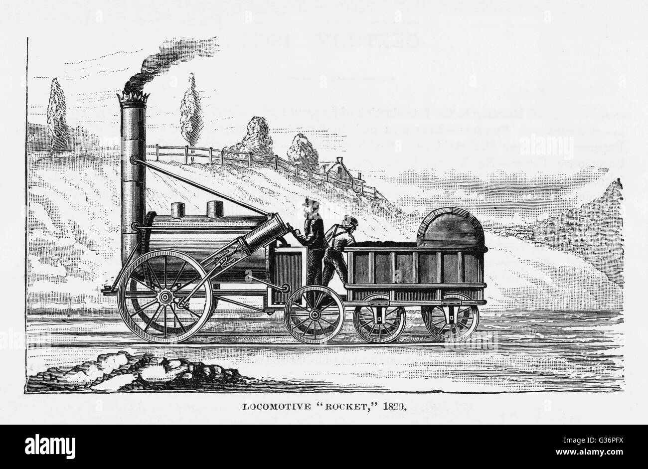 La locomotiva di George Stephenson, il Rocket Foto Stock