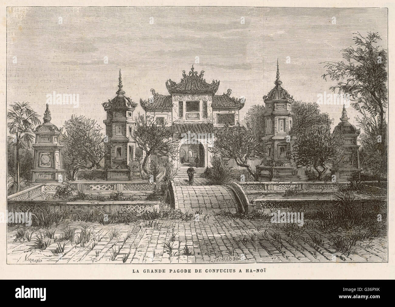 Il Tempio di Confucio ad Hanoi, Vietnam. Data: 1880 Foto Stock