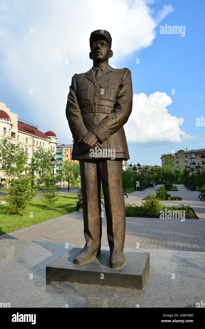 Monumento a Charles de Gaulles di Charles de Gaulles street a Astana, Kazakistan Foto Stock