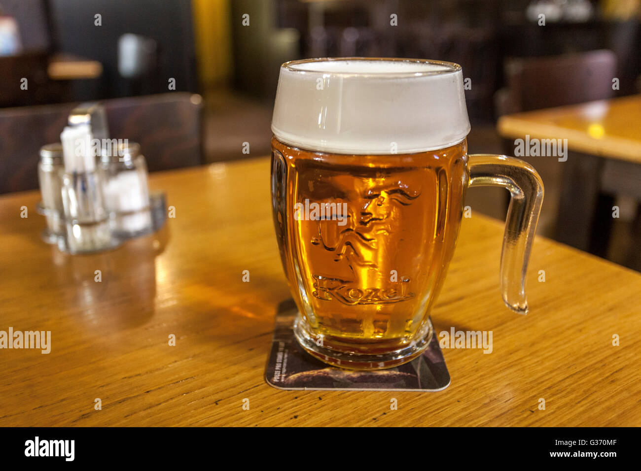 Nuovo progetto birra ceca marche Kozel, Repubblica Ceca Foto Stock