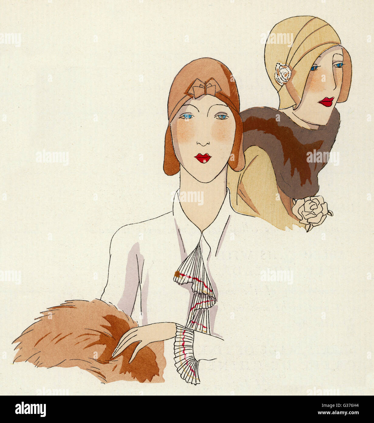 Due eleganti Signore in cappelli di Agnes di Parigi Foto Stock