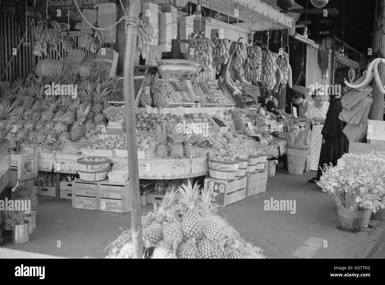 Marketplace a New Orleans, Louisiana. Data 1936 giugno. Foto Stock