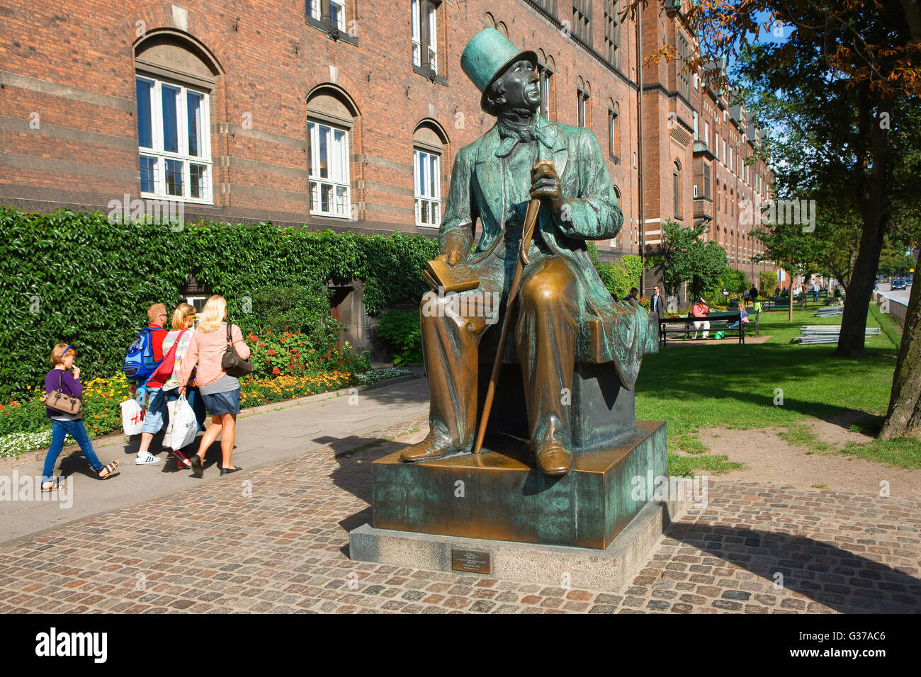 Hans Christian Andersen statua di Copenhagen Foto Stock