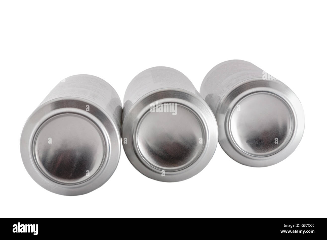 Tre vasi in alluminio Foto Stock