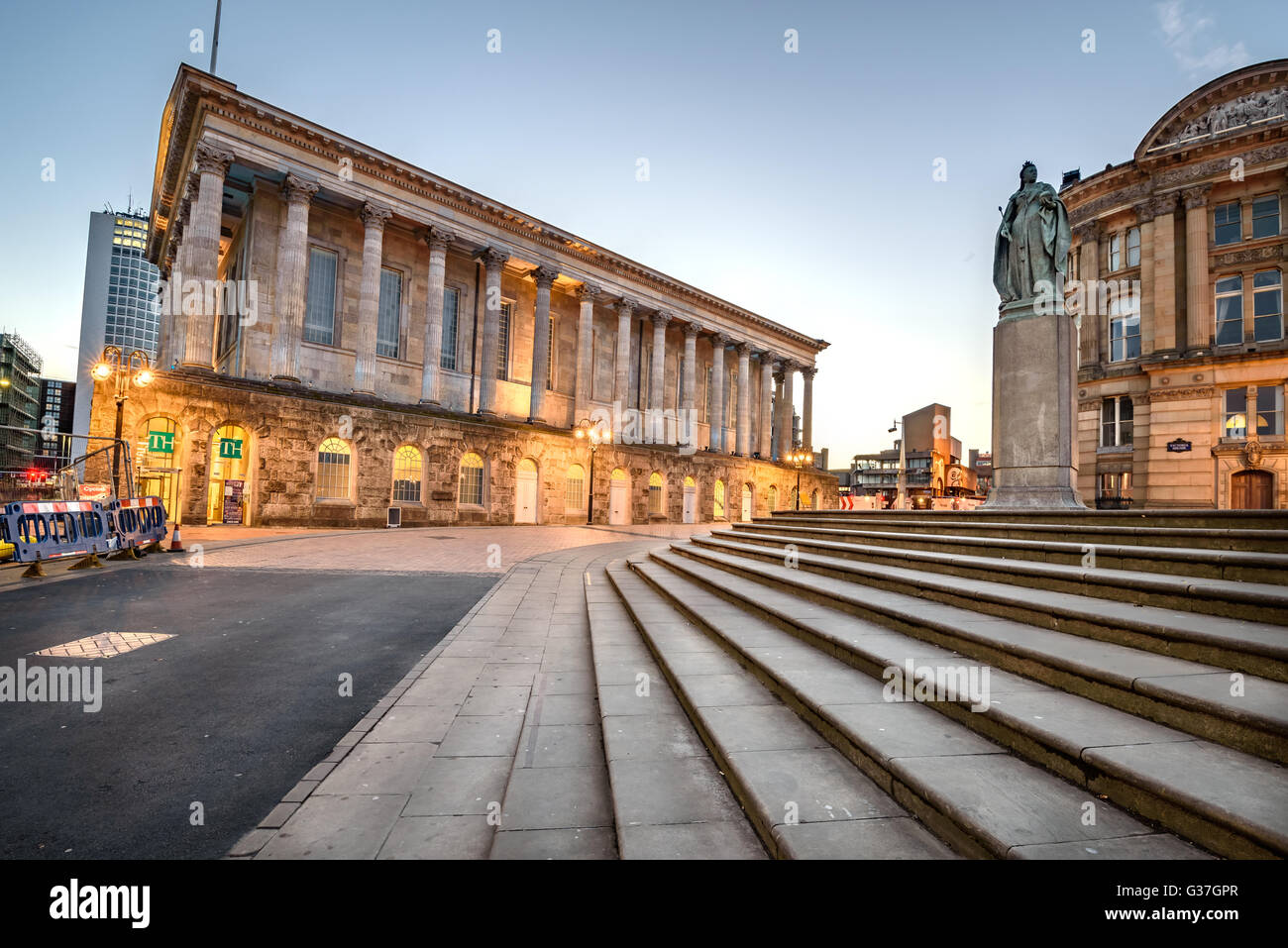 Birmingham Town Hall è situato in Victoria Square, Birmingham, Inghilterra. Foto Stock
