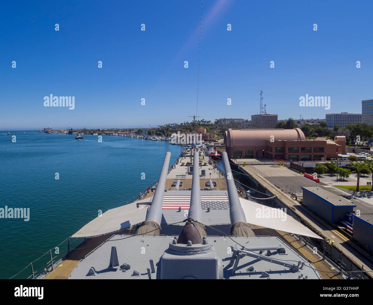 Long Beach, Lug 24: la Nave da Guerra USS Iowa il Lug 24, 2014 a Long Beach Foto Stock