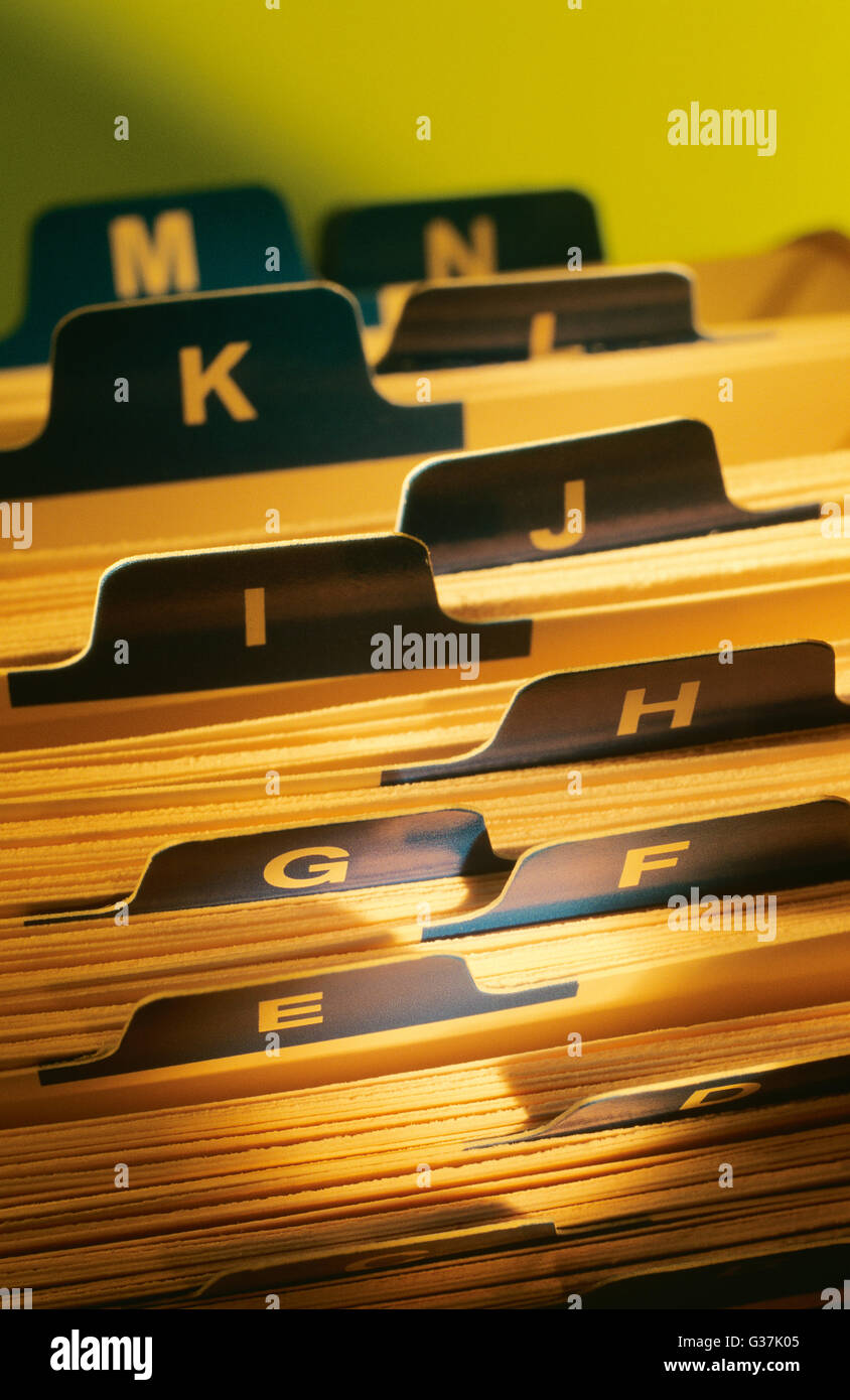 Close-up di un Rolladex Foto Stock