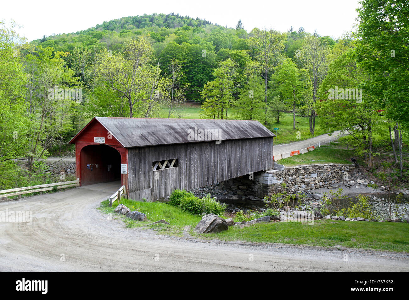Green River Bridge, nel villaggio di Green River, Vermont Foto Stock