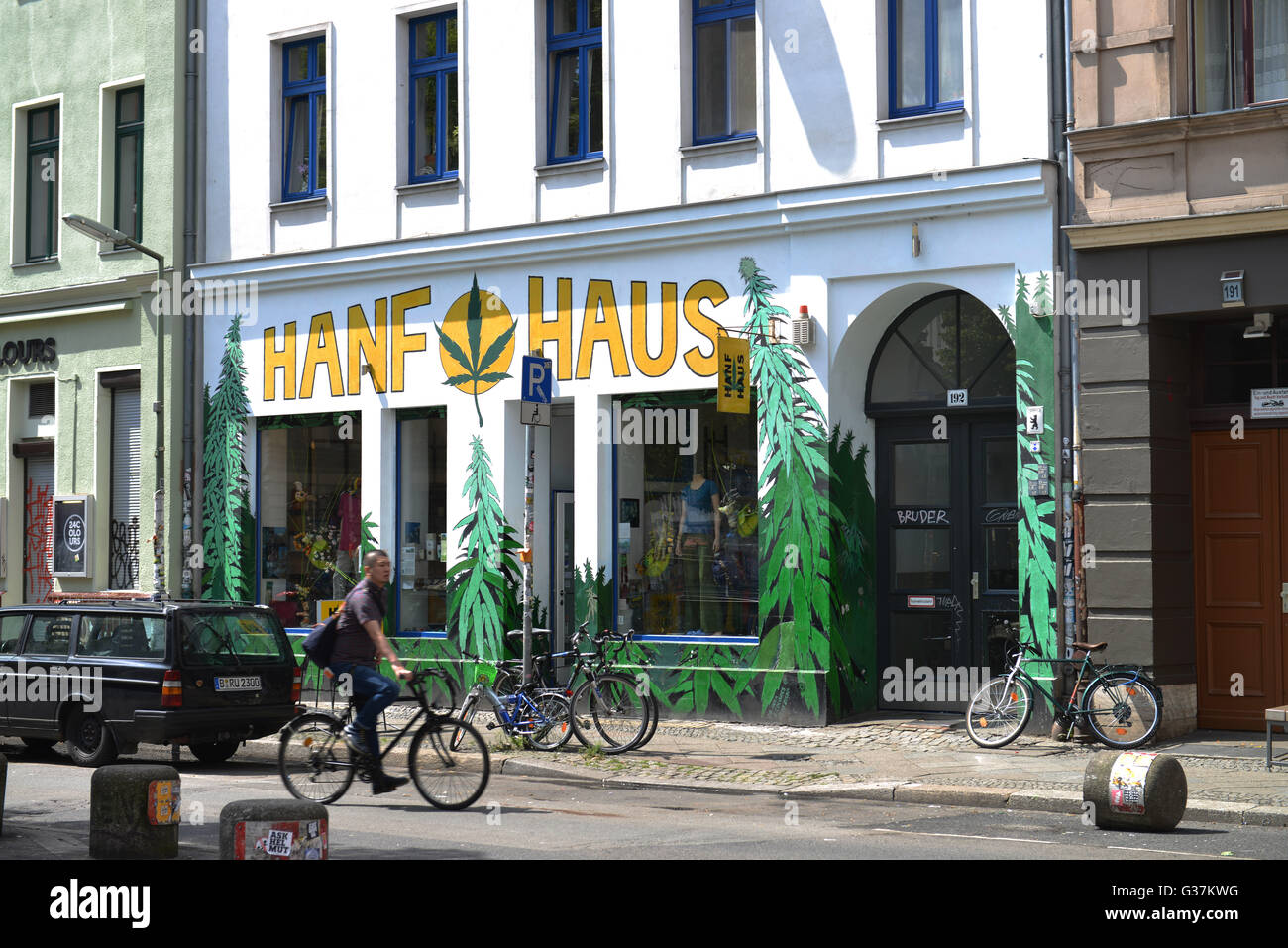Hanfhaus, Oranienstrasse, Kreuzberg di Berlino, Deutschland Foto Stock