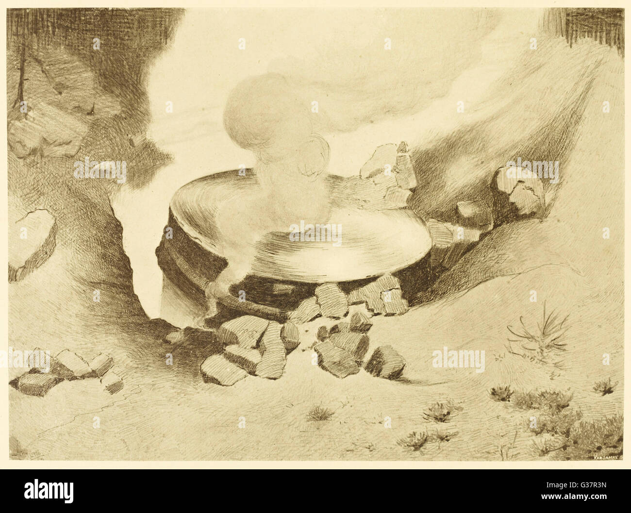 "La guerra dei mondi" la misteriosa 'cosa' che ha atterrato nella sabbia-box Data: primo pubblicato: 1898 Foto Stock