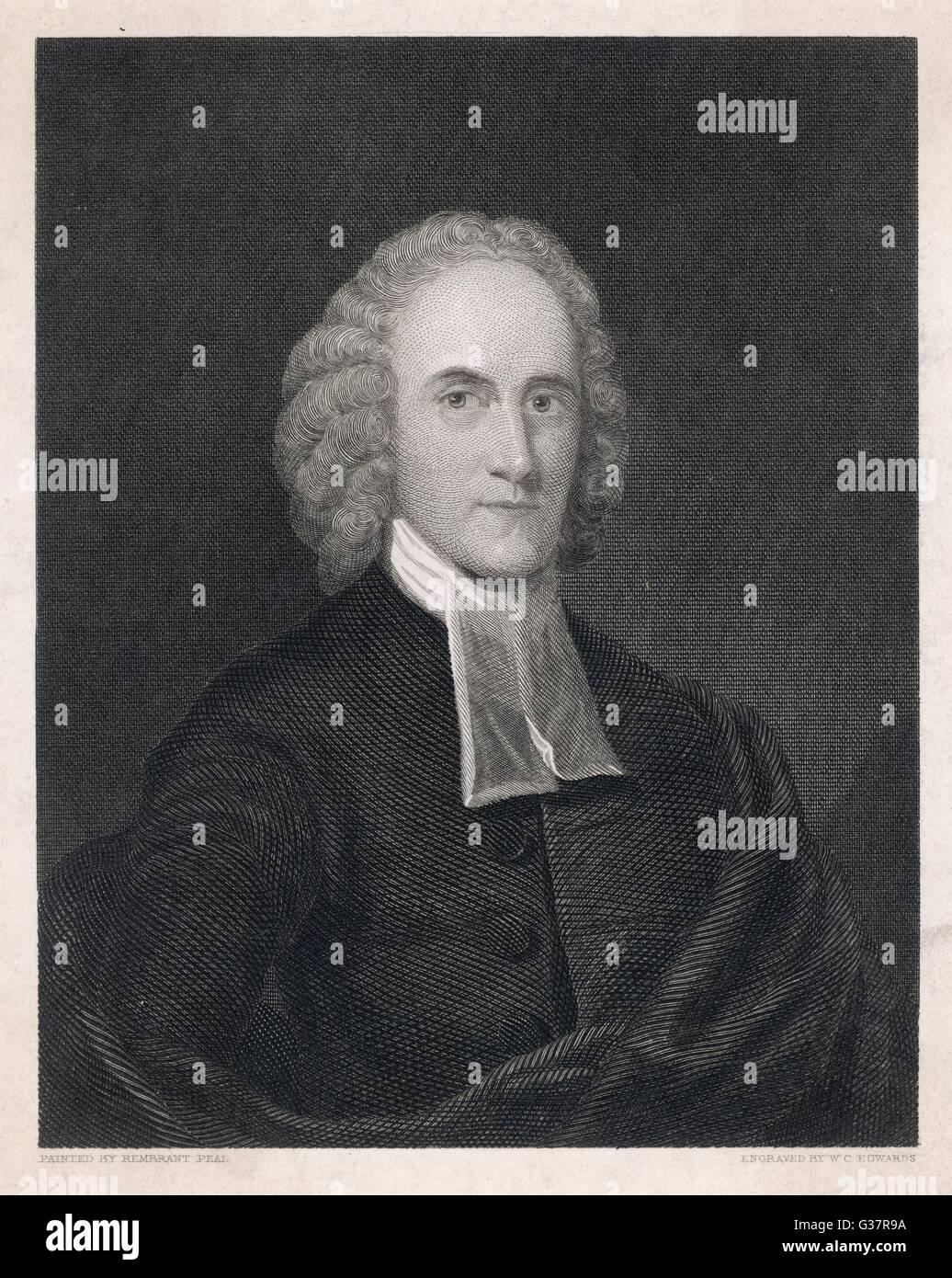 JONATHAN EDWARDS American Pastore e teologo. Data: 1703 - 1758 Foto Stock