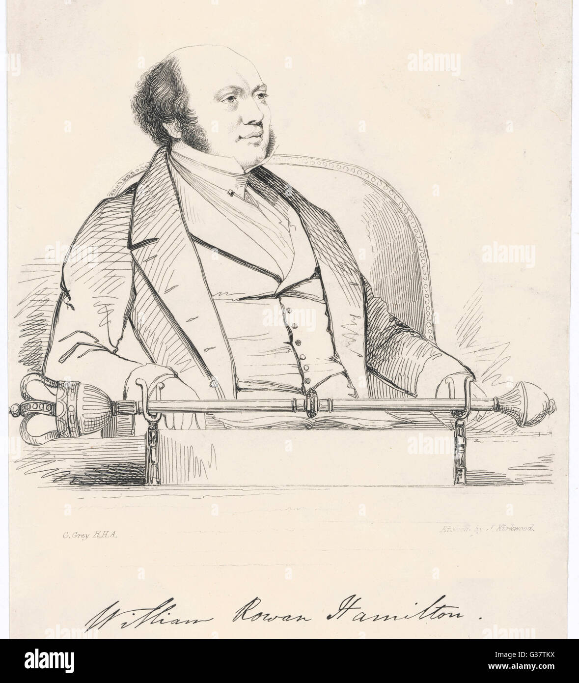 Sir William Rowan Hamilton Irish matematico e astronomo reale dell'Irlanda data: 1805 - 1865 Foto Stock