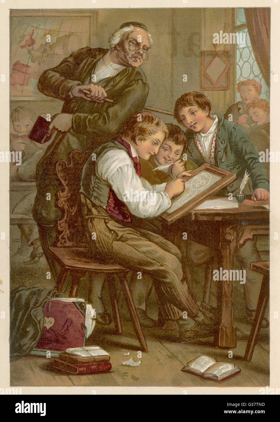 Naughty Schoolboy 1886 Foto Stock