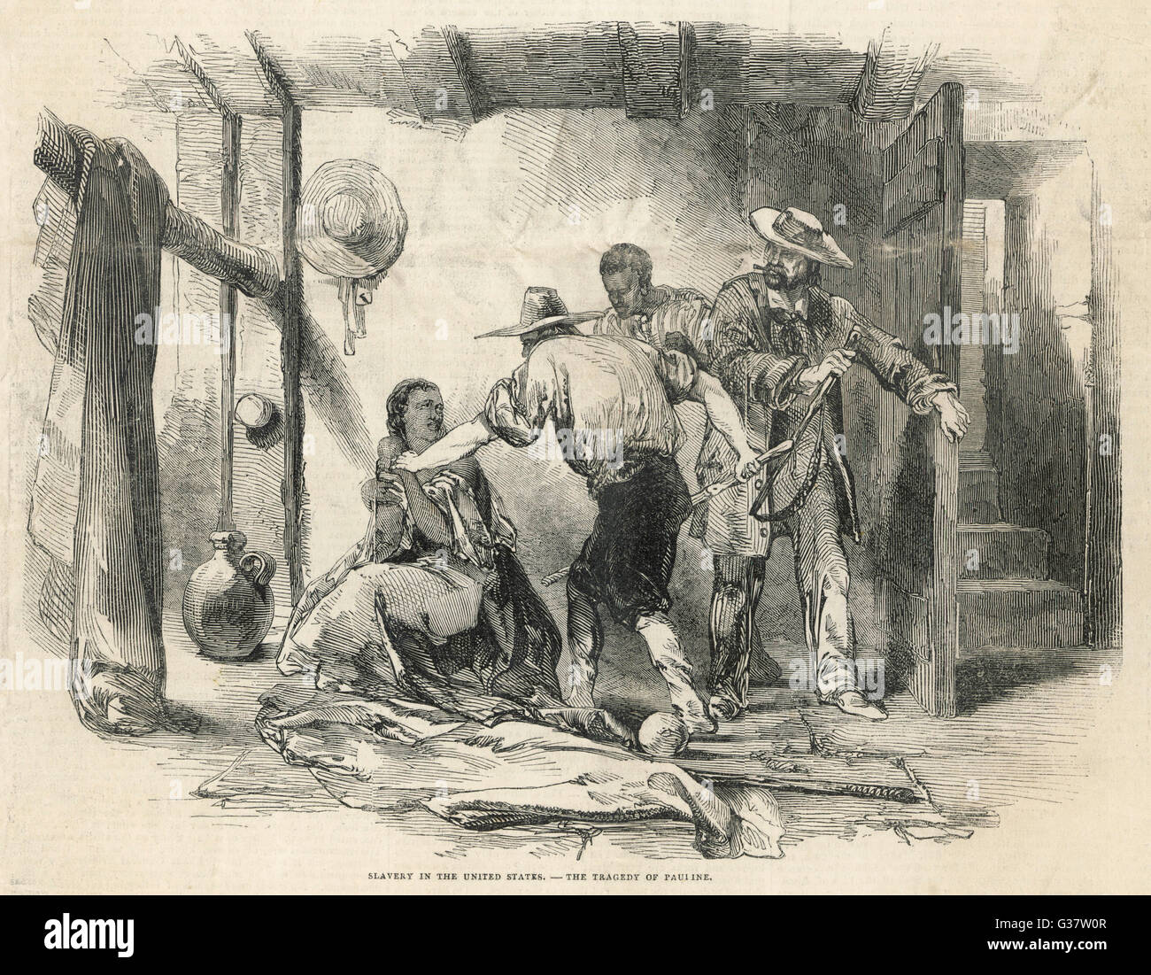 Pauline, New Orleans slave, viene prima fatto incinta dal suo maestro, poi condannato a essere ucciso per insolenza alla padrona - ma solo dopo che ha portato il bambino data: 1846 Foto Stock