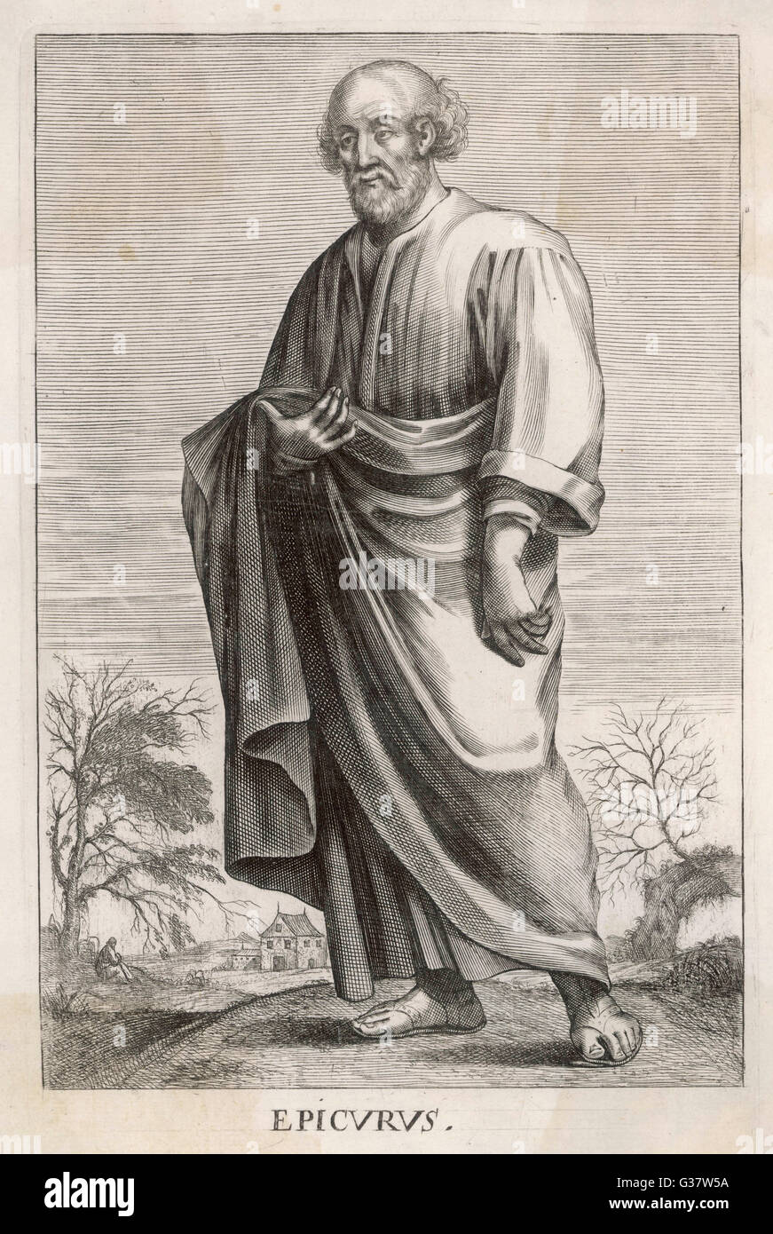 Epicuro filosofo greco. Data: 342 - 270 A.C. Foto Stock