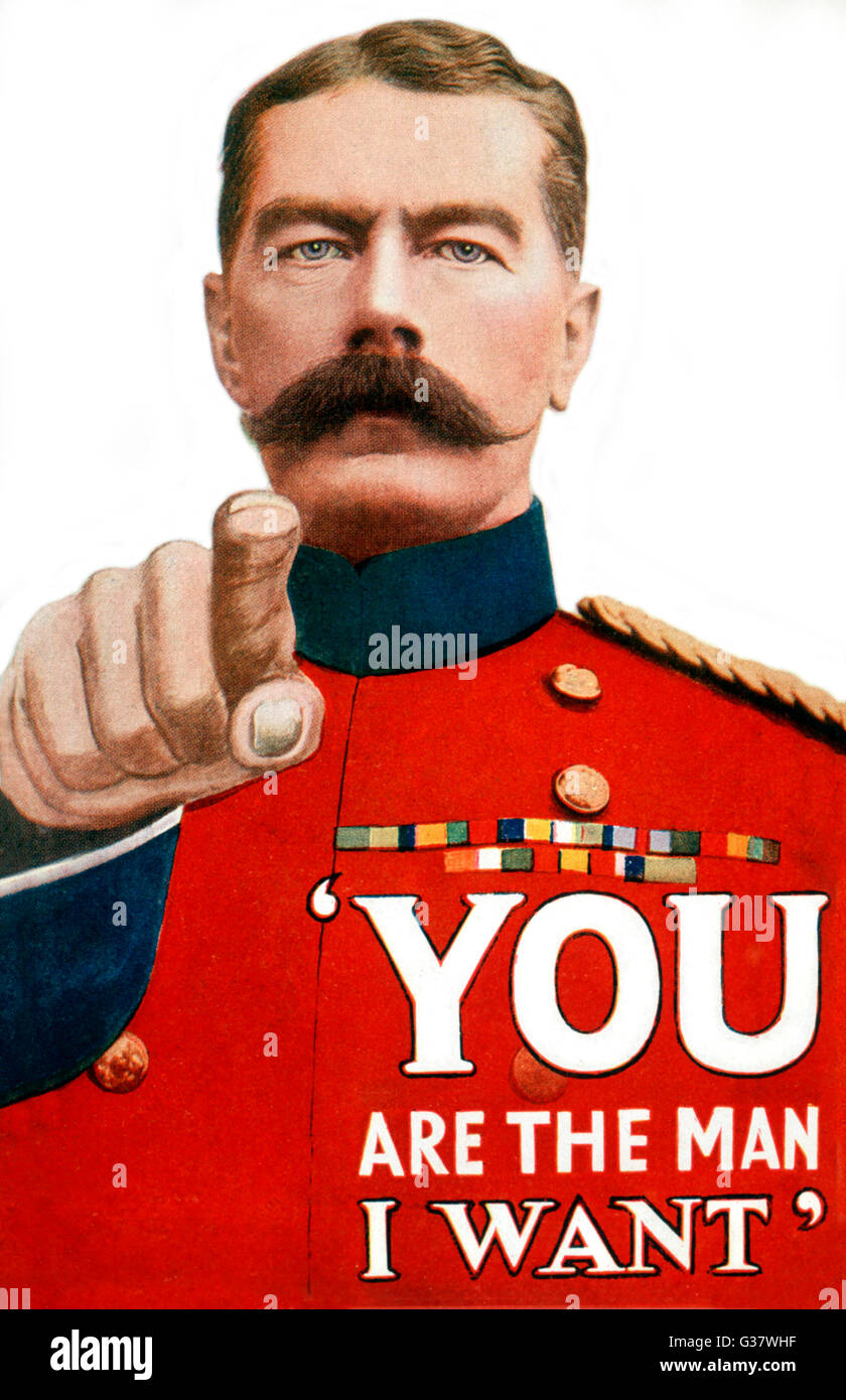 POSTER KITCHENER Recruitment POSTER con Kitchener: "You Are the man i Want" 1915 Foto Stock