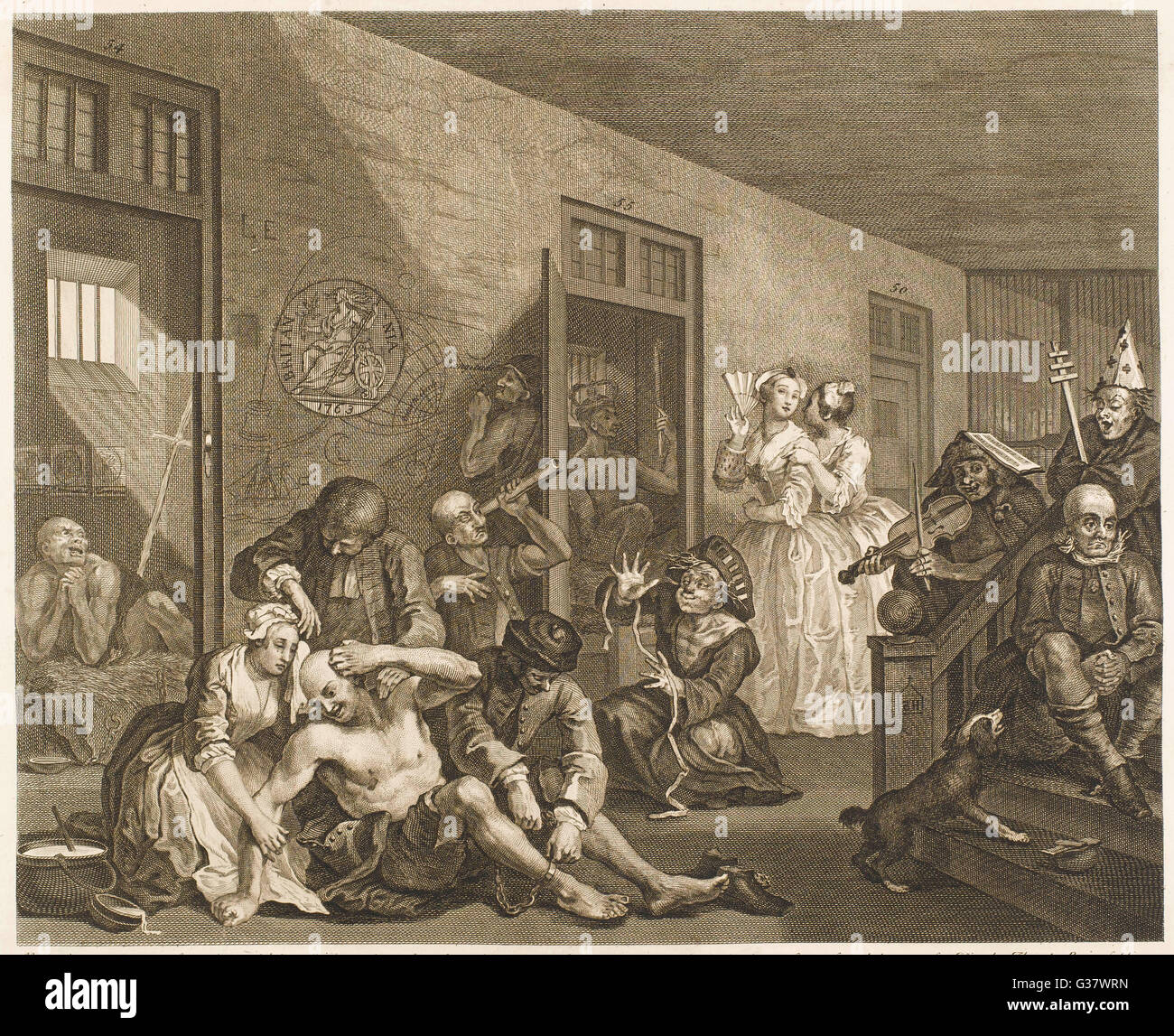 The Rake's Progress 8. Una scena nella bolgia asilo data: 1735 Foto Stock