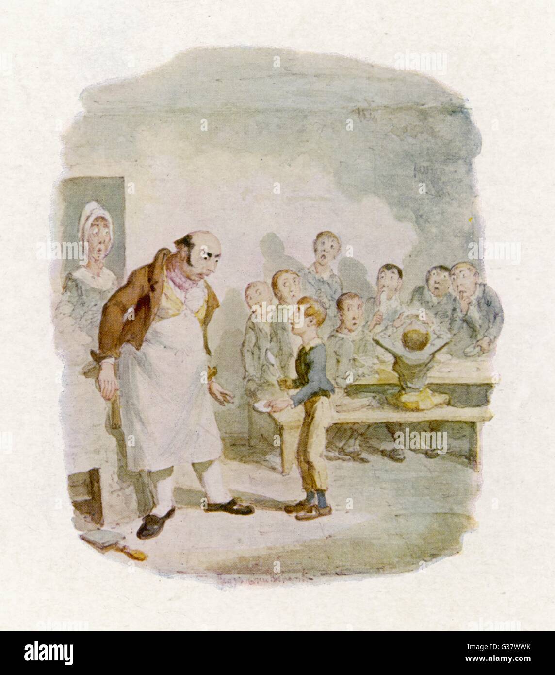 Oliver Twist chiede di più Foto Stock