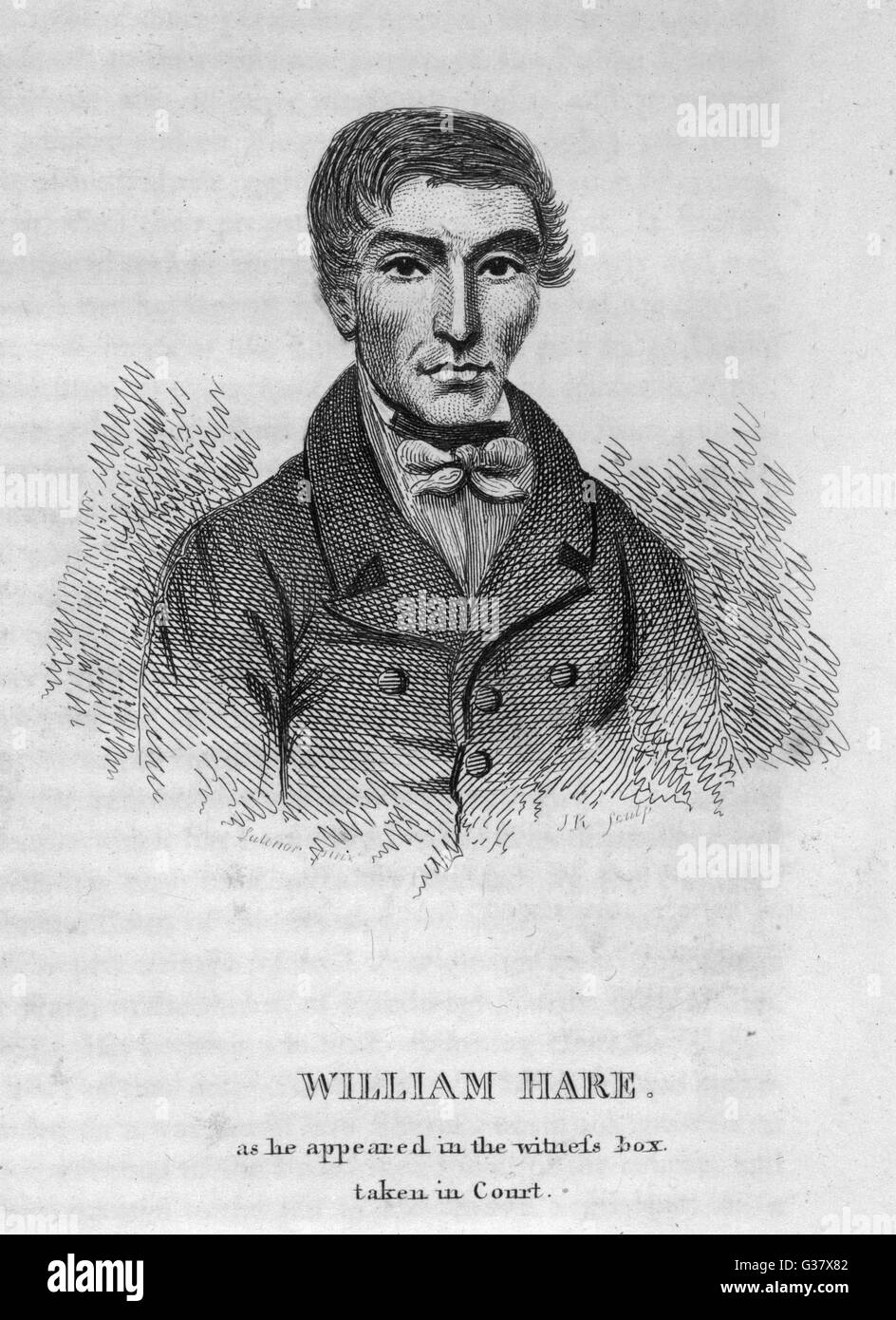 WILLIAM HARE data: 1828 Foto Stock