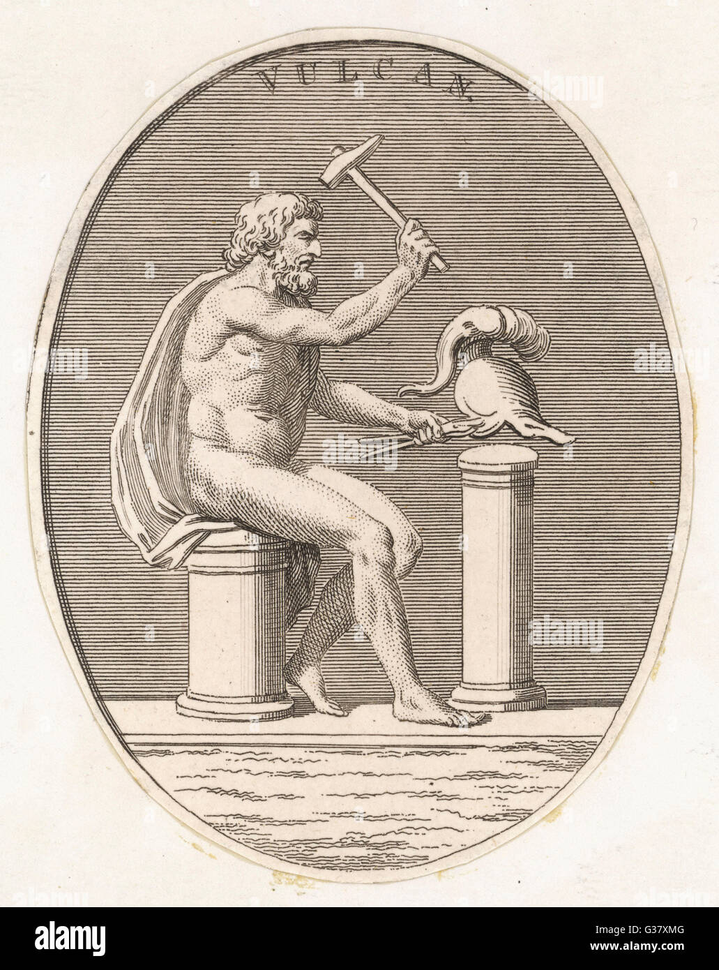 Hephaistos(Vulcan). Il dio del fuoco e fucine. Foto Stock