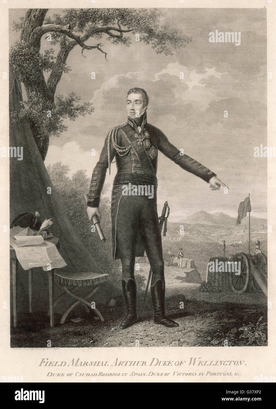 Maresciallo di Campo Arthur Wellesley, primo duca di Wellington, (1769-1852), British generale e statista, noto come il Duca di ferro. Foto Stock