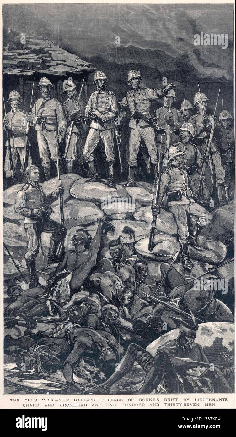 Guerra di Zulu: Deriva di Rorke, 1879 Foto Stock