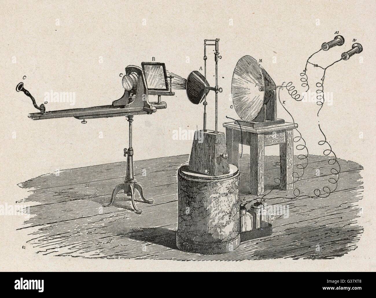 Fotofono di Alexander Graham Bell 1880 Foto Stock