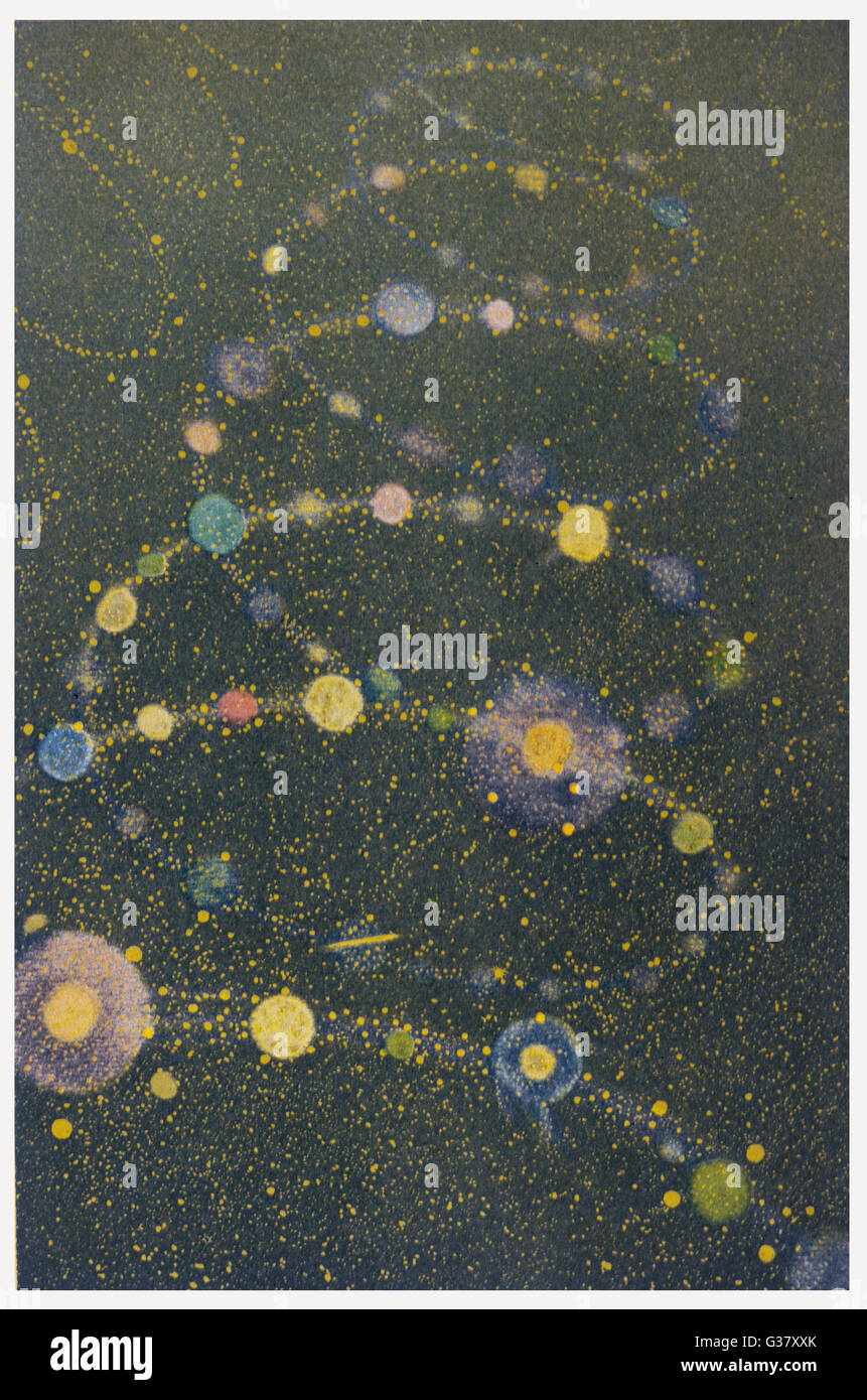 Una spirale di galassie, la torsione nella infinita attraverso tutta l'Eternità... Data: 1907 Foto Stock