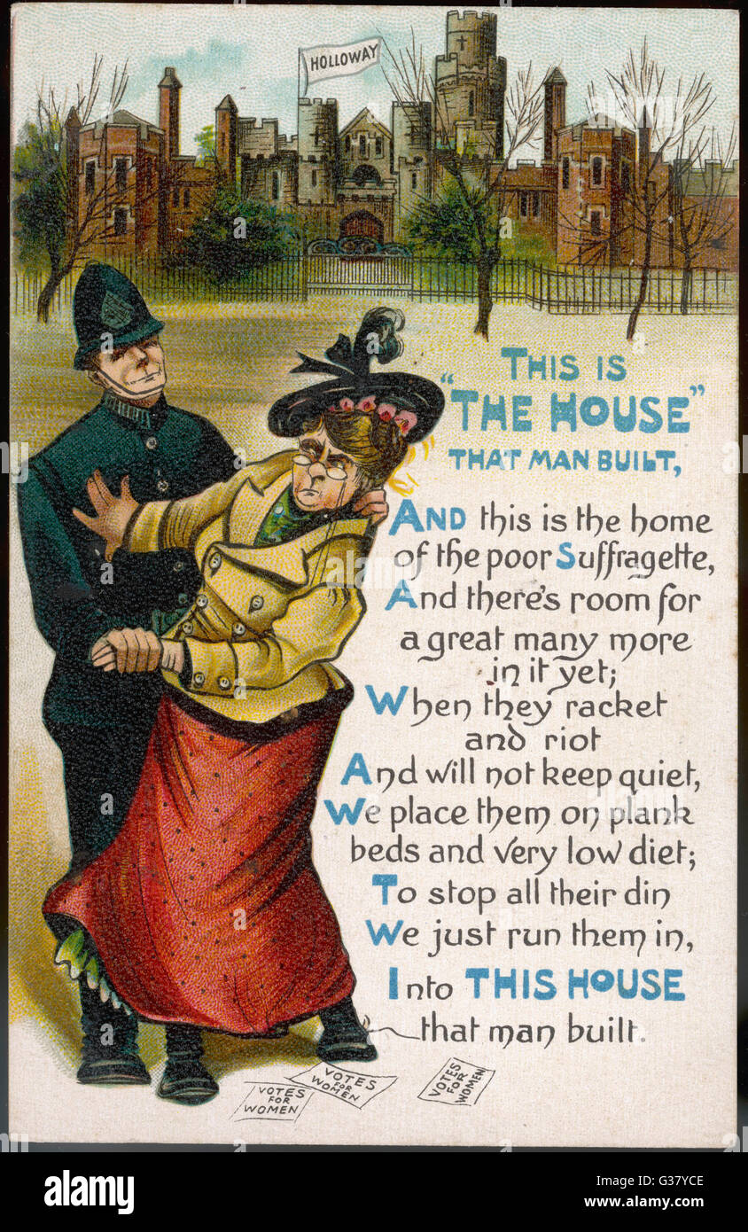 Un Suffragette preso alla prigione di Holloway. Data: 1905 Foto Stock
