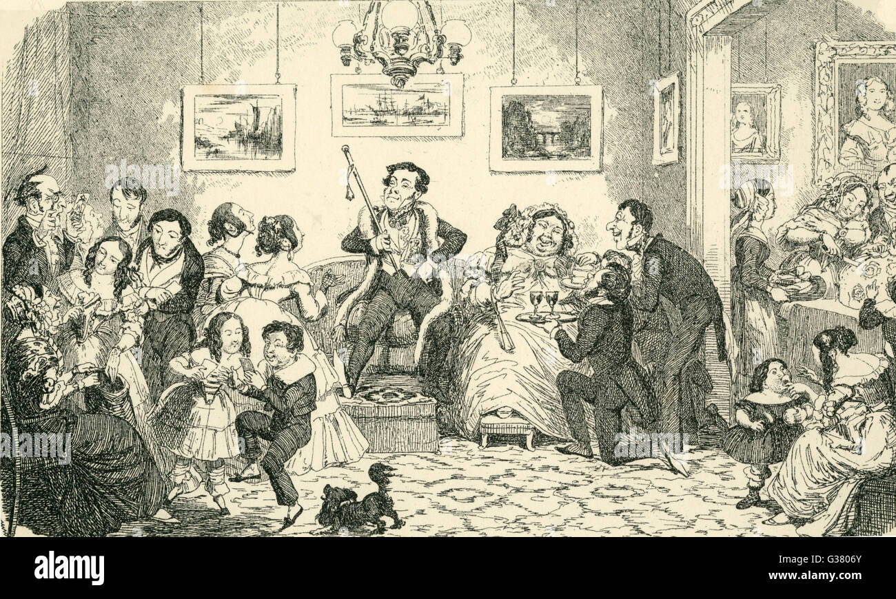 Jolly Twelfth Night party al coperto. Data: 1845 Foto Stock