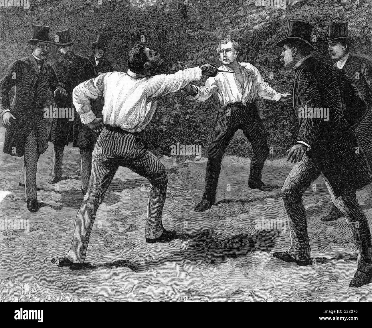 Duello tra Boulanger e Floquet 1888 Foto Stock