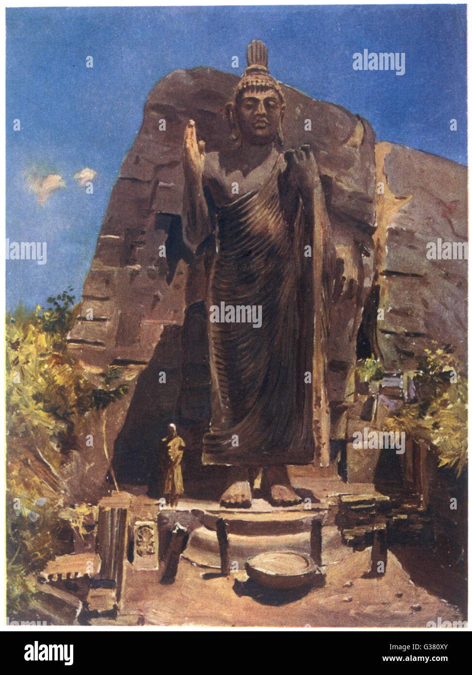 Il Buddha Siddharta Gautama una statua del Buddha in Ceylon (Sri Lanka) Data: 563? BC - 483? BC Foto Stock