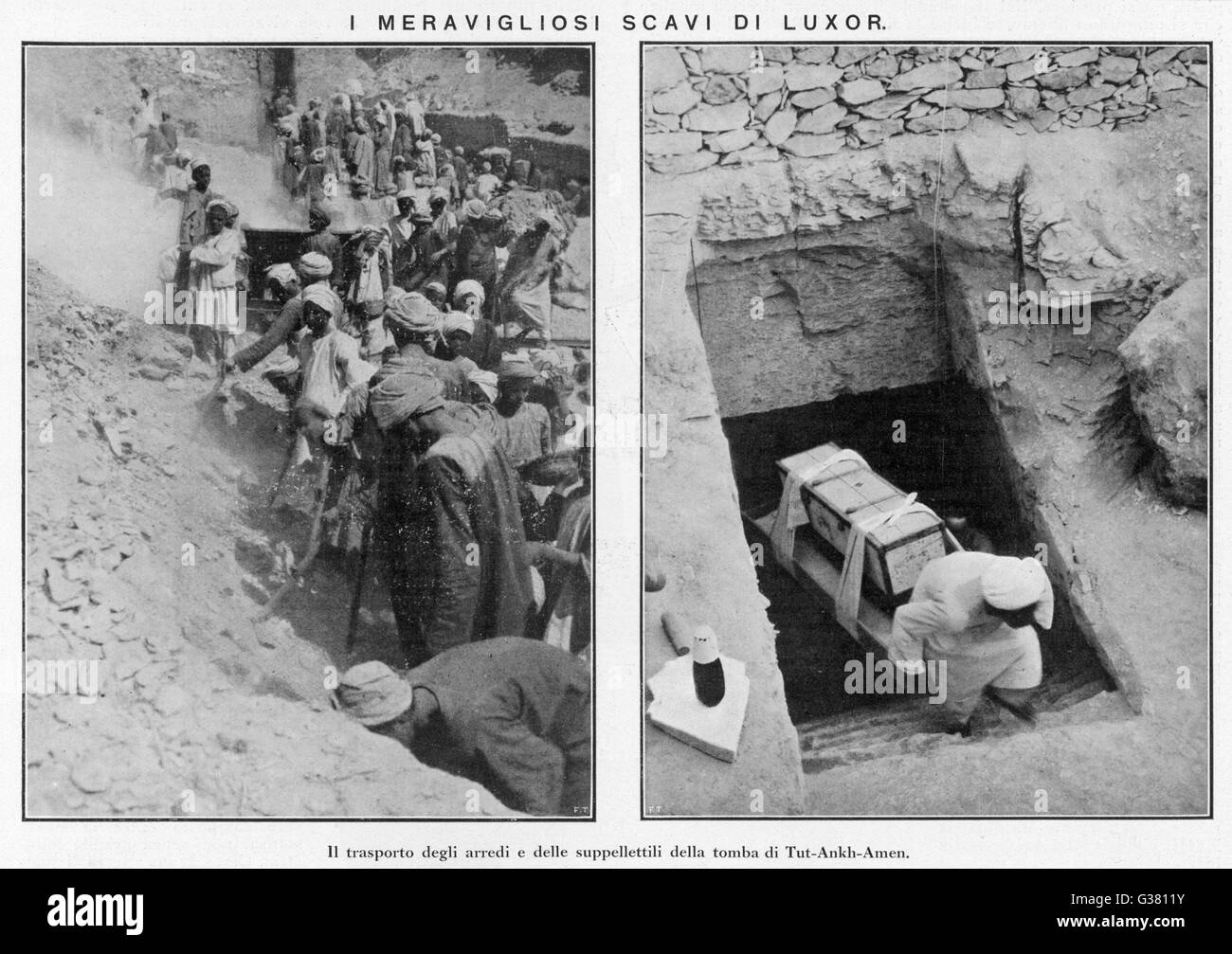 Lo scavo di Tutankhamon la tomba. Data: 1923 Foto Stock