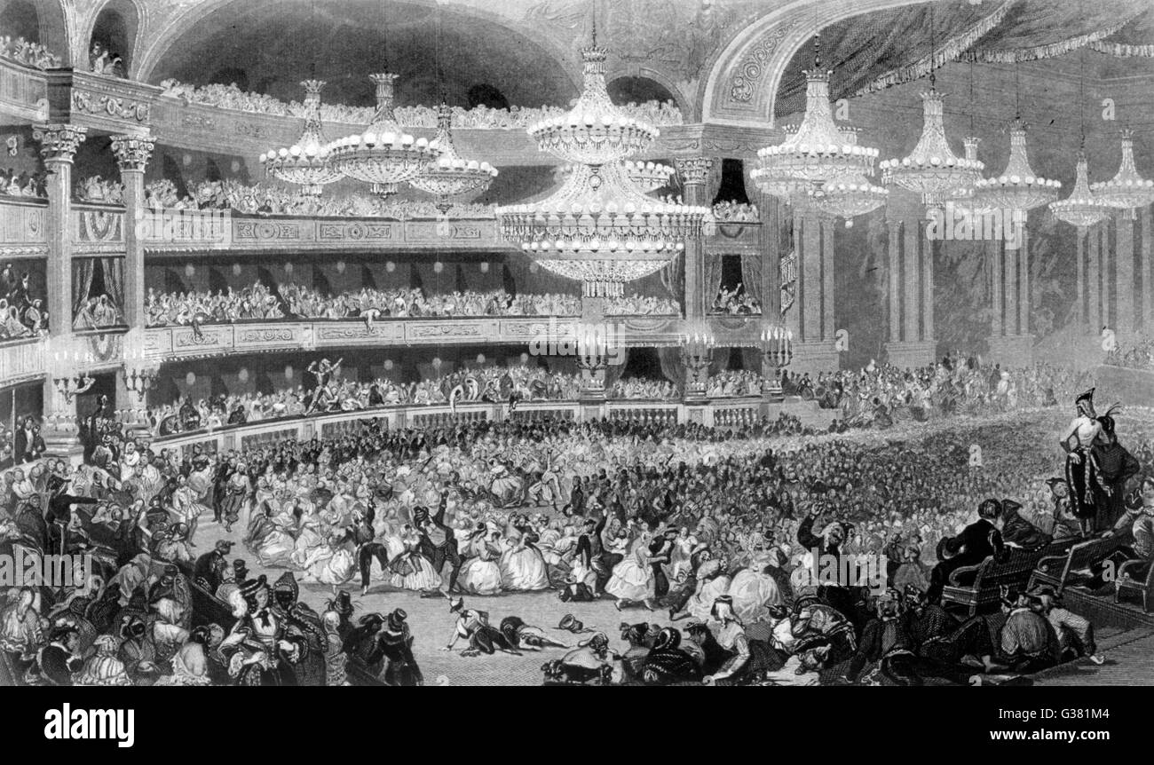 Le Grand Bal Masque all'Opera, Paris Data: circa 1840 Foto Stock