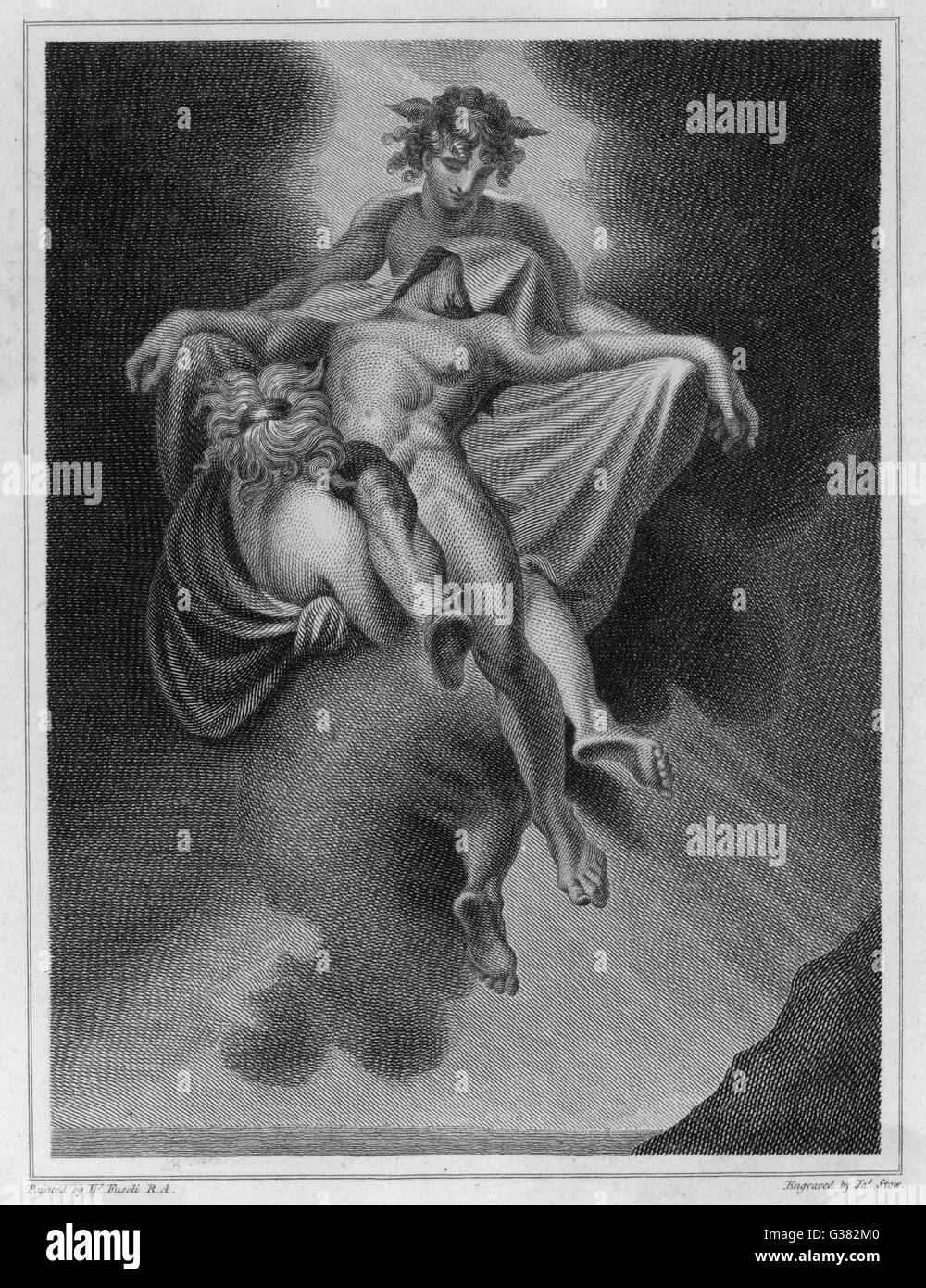 La morte come percepito dagli antichi greci : il cadavere di Trojan hero Sarpedone, figlio di Zeus, è sopportata dal campo di battaglia da sonno e la data di morte: metà del XIII secolo A.C. Foto Stock