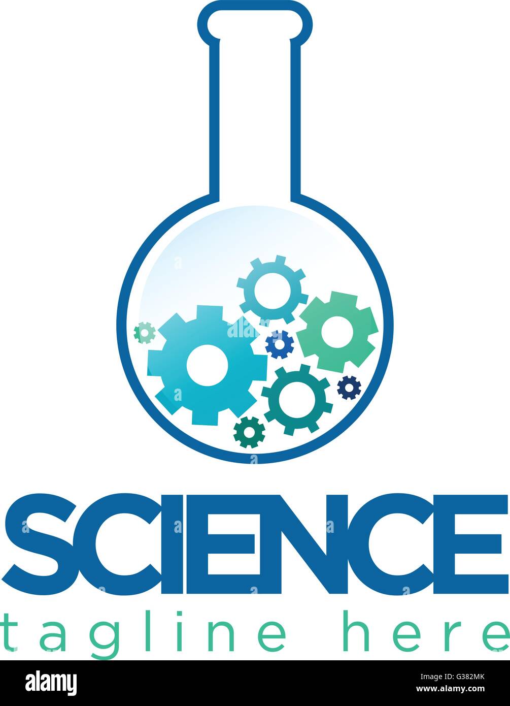 La scienza logo design con ingranaggi interno Immagine e Vettoriale - Alamy