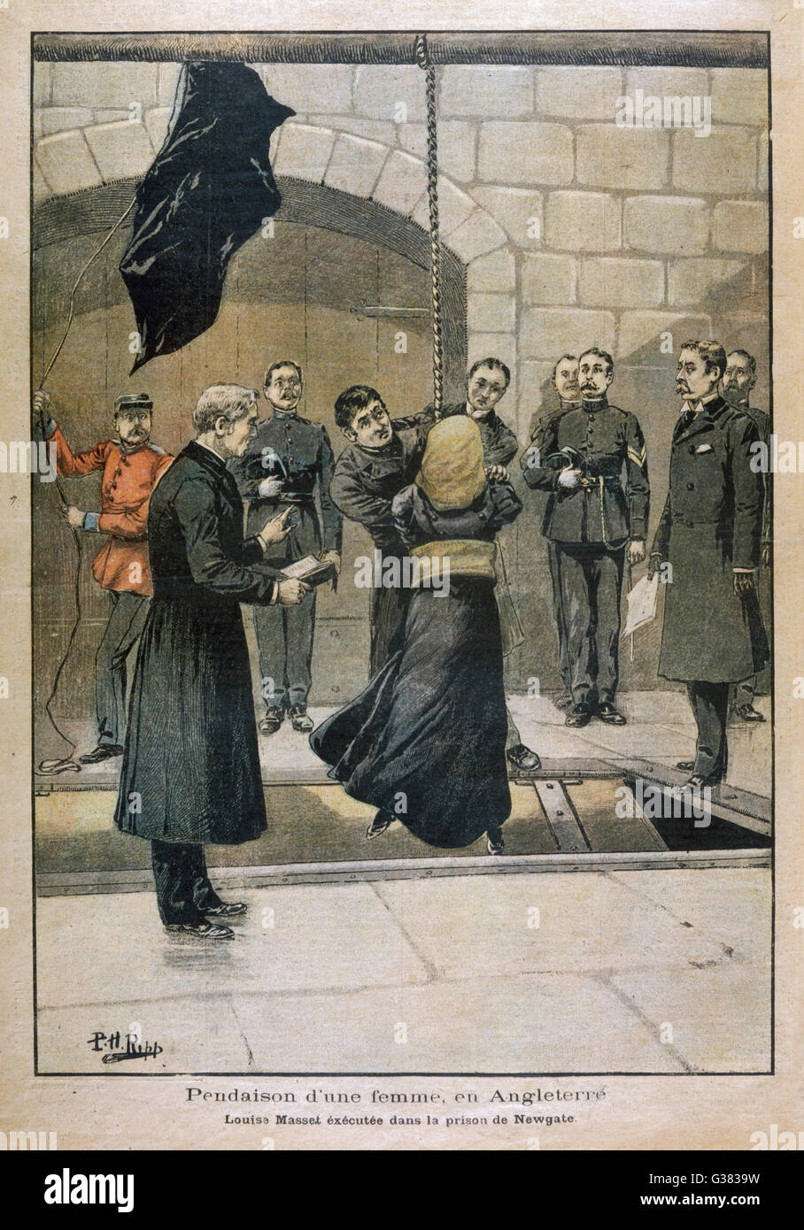 Ella è appeso a Newgate per uccidere i suoi cinque anni di vecchio figlio data: 1900 Foto Stock