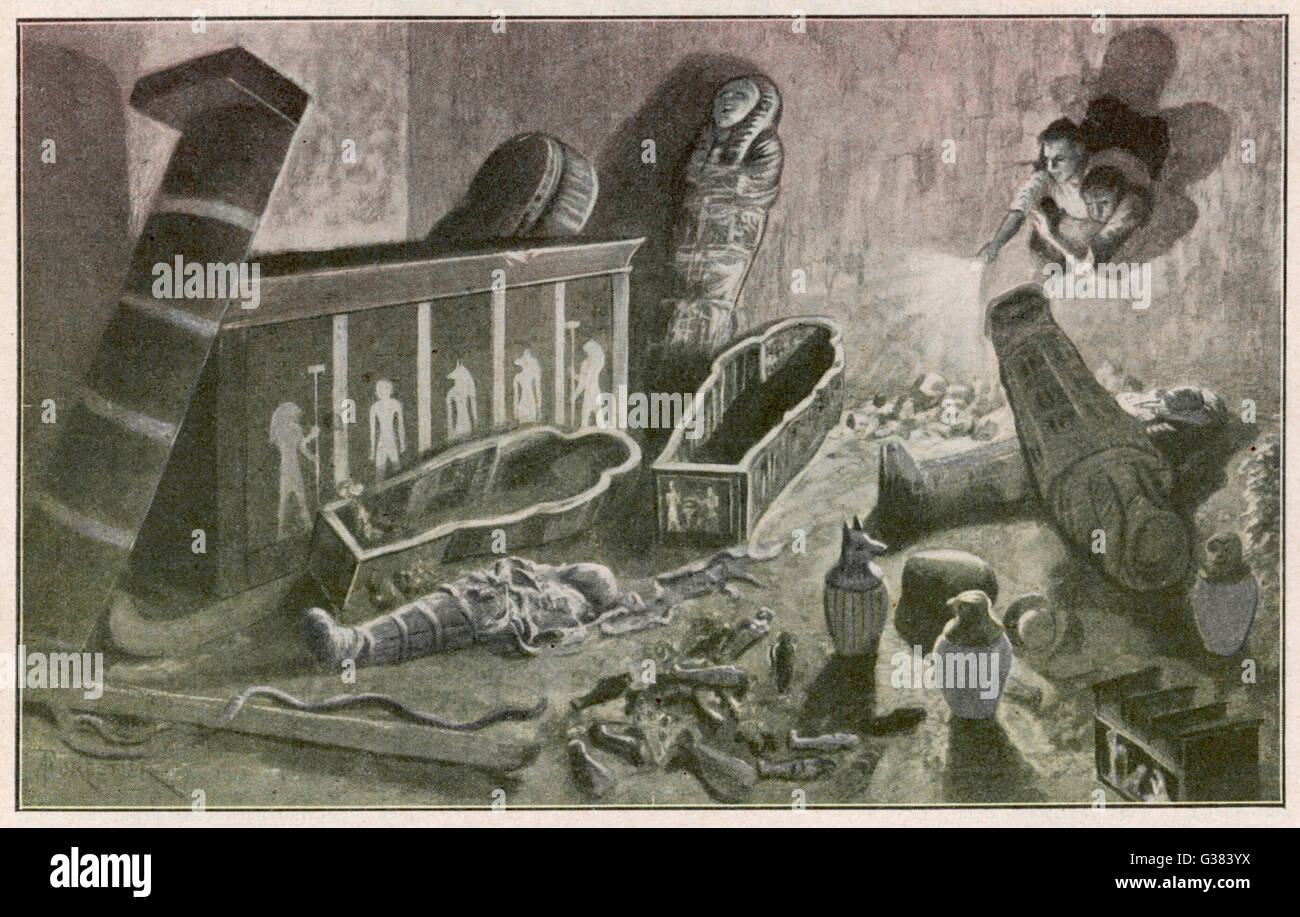 Quando gli archeologi scoprono una tomba, solo troppo spesso essi trovare quella grave-ladri hanno ricevuto vi prima di loro e prese la maggior parte dei tesori data: 1923 Foto Stock