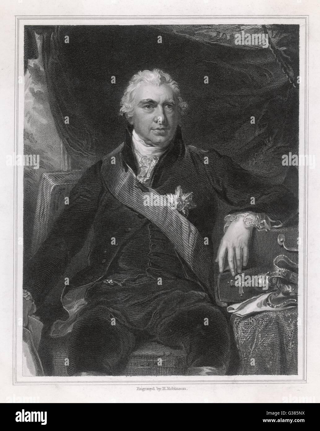 Sir Joseph Banks - disegno Foto Stock