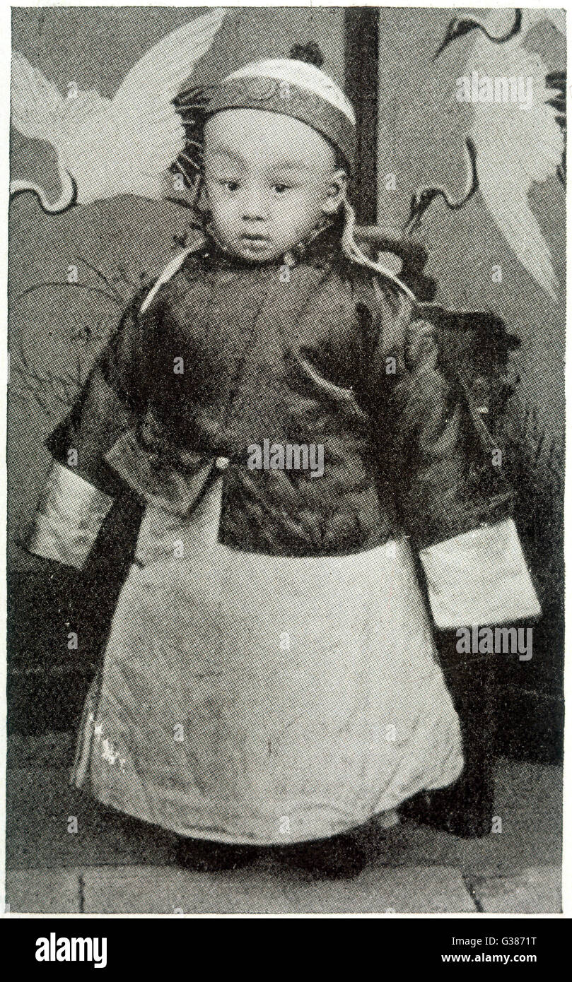Lo Hsuan-T'ung decimo e ultimo imperatore (1908- 12) dell'Ch'ing dinastia di Cina più tardi conosciuto in Occidente come HENRY P'U-I data: 1906 - 1967 Foto Stock