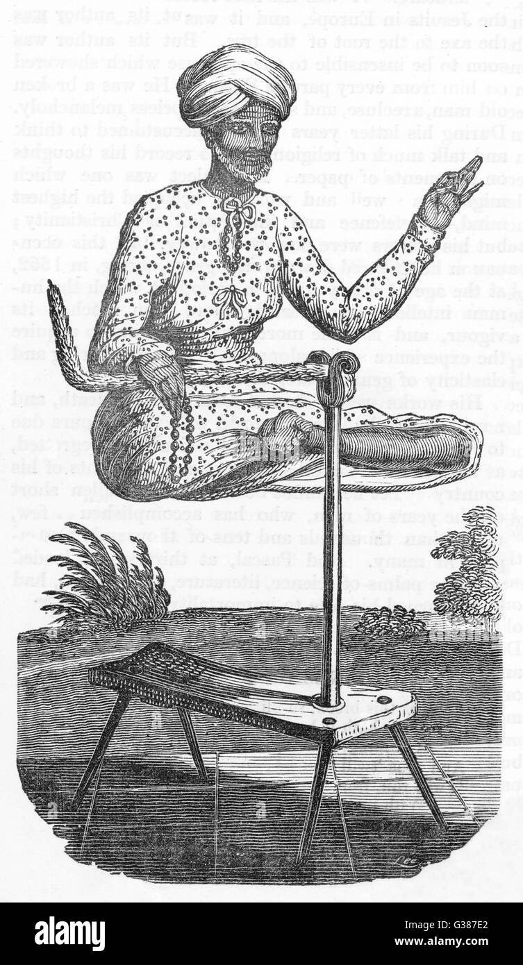 Sheshal levitazione, un Cuddapah bramino, seduta in mid-aria, senza alcun supporto apparente data: 1832 Foto Stock