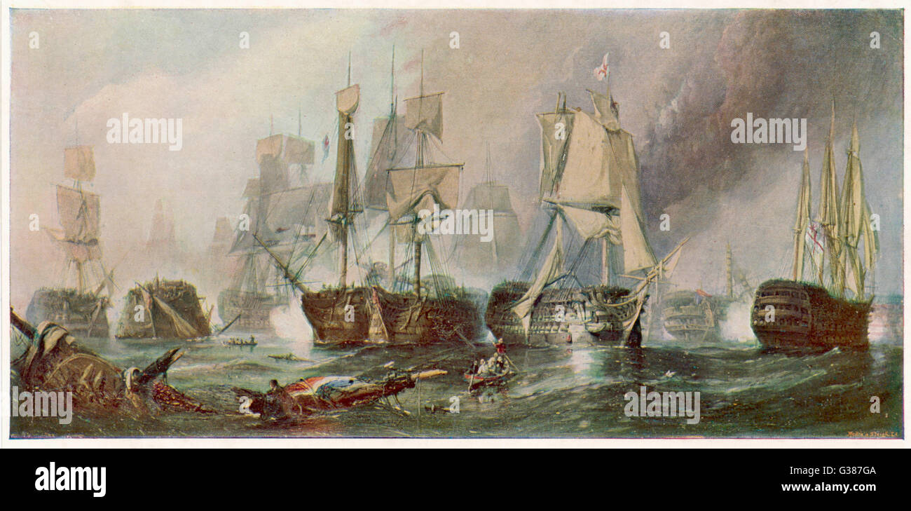 Battaglia di Trafalgar 1805 Foto Stock