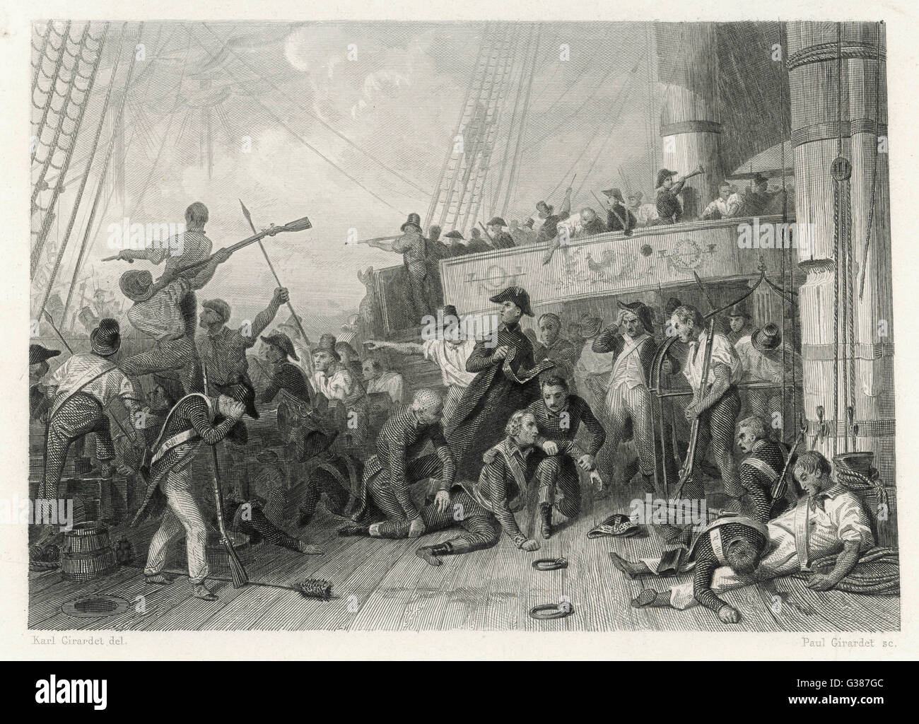 Morte dell'Ammiraglio Magon nella battaglia di Trafalgar 1805 Foto Stock