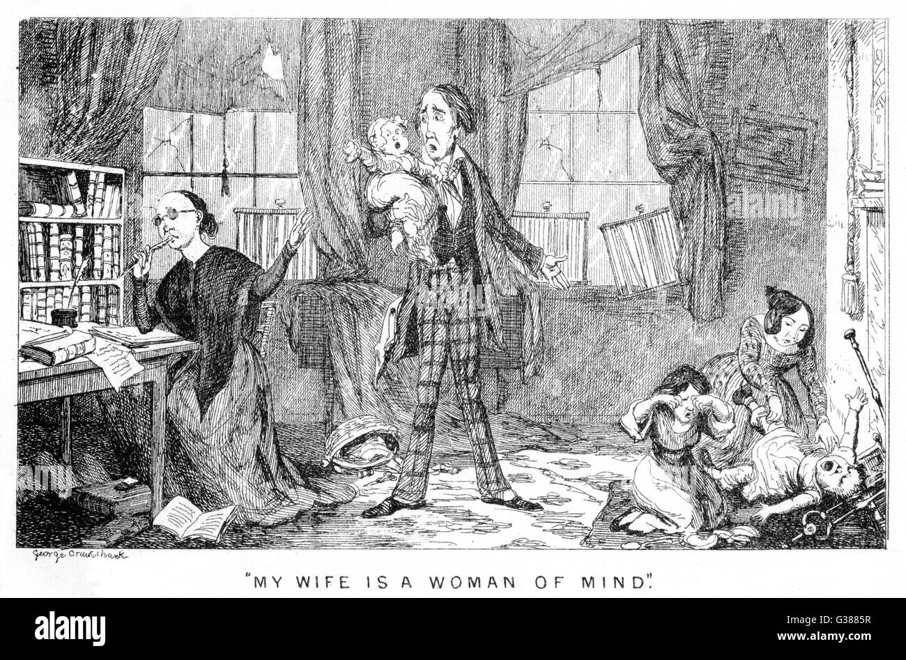 'My moglie è una donna della mente' data: 1847 Foto Stock