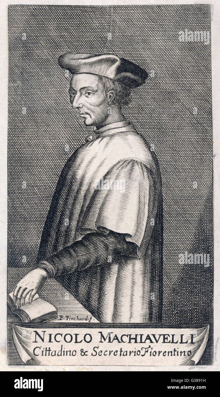 Niccolò Machiavelli italiano teorico politico data: 1469 - 1527 Foto Stock