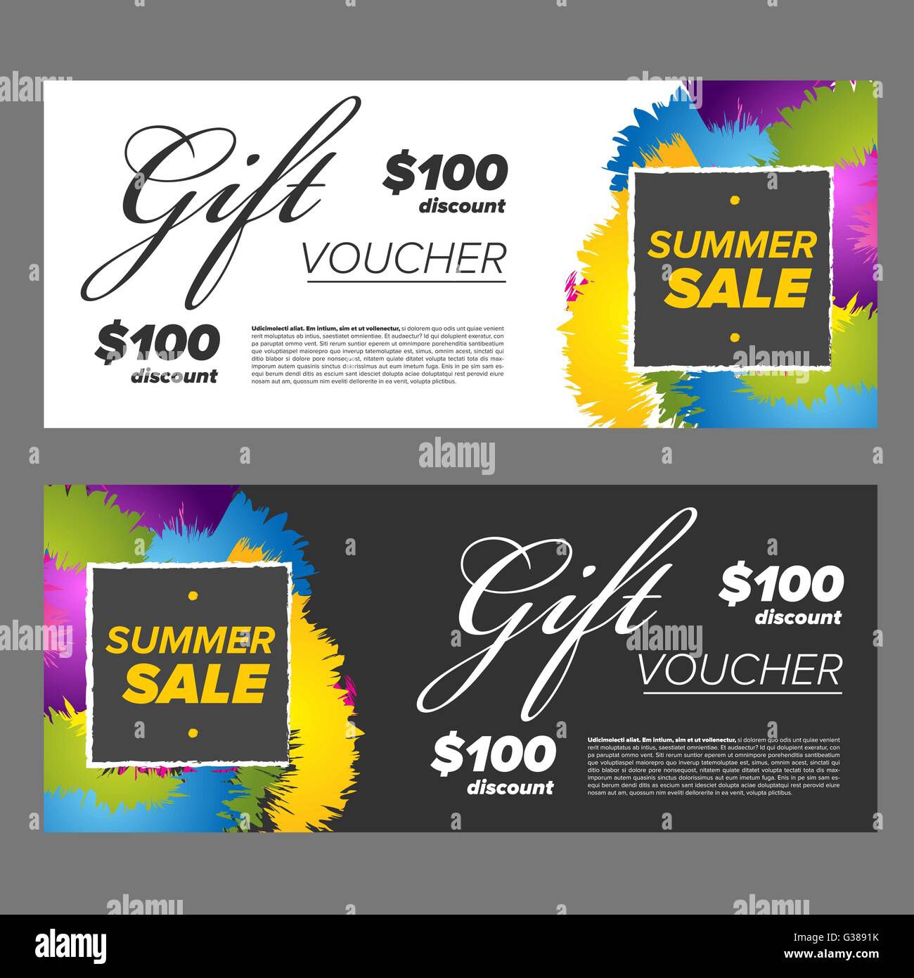 Gift Voucher design Illustrazione Vettoriale