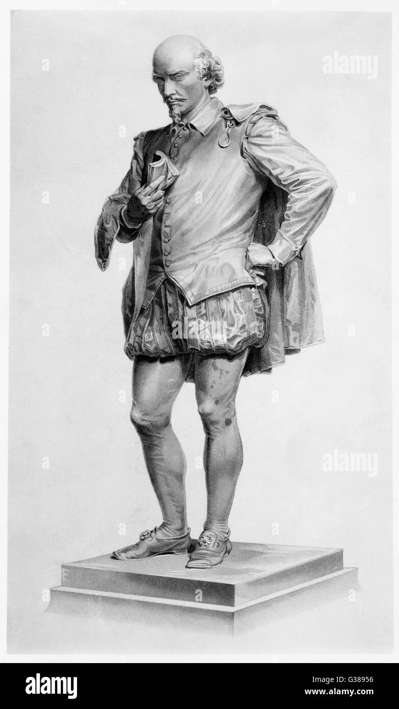 WILLIAM SHAKESPEARE il drammaturgo e poeta. Una piena lunghezza statua. Data: 1564 - 1616 Foto Stock
