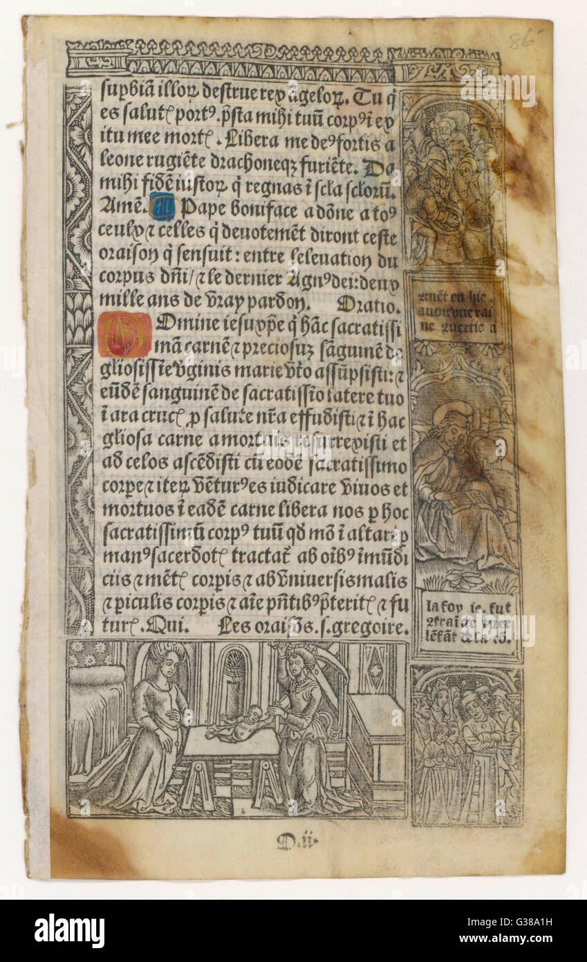 PAGINA, LIBRO DI ORE Foto Stock